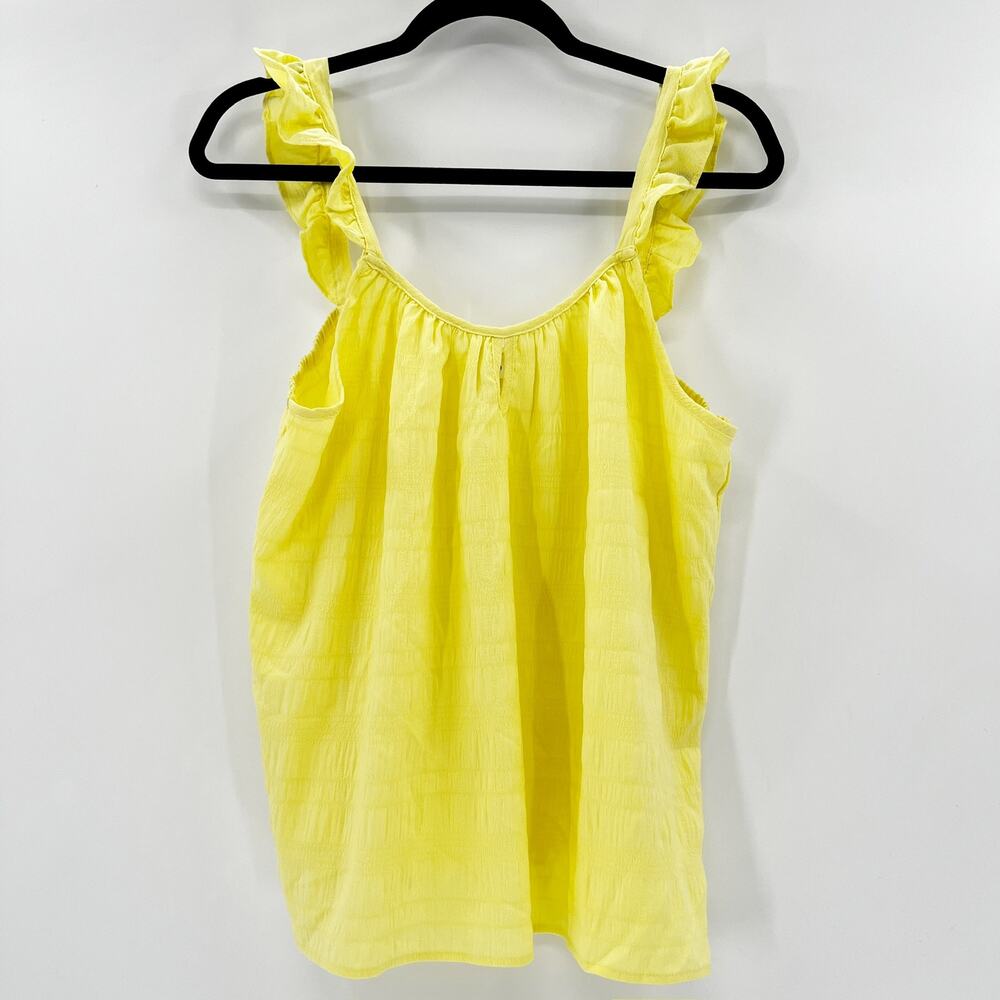 Kaileigh Women's Yellow Ruffle Sleeveless Tank Top Size XXL